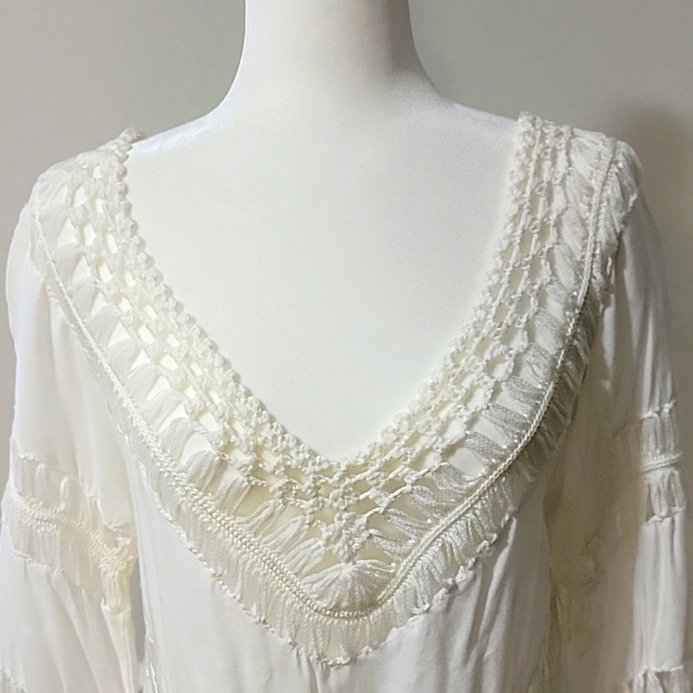Umgee Boho Crochet Tunic Cover Up - Picture 3 of 9
